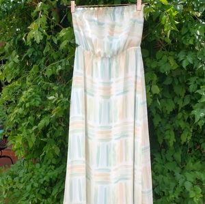 Strapless Quicksilver costal colored chiffon dress